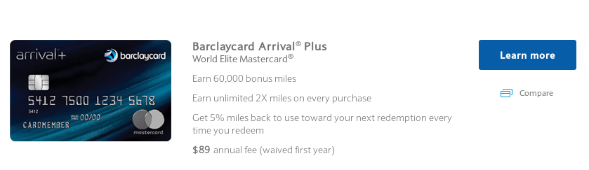 Barclaycard Arrival Plus World Elite MasterCard