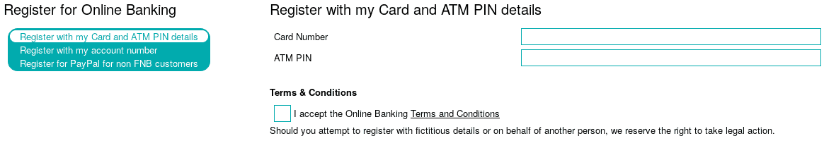 Connect PayPal to your FNB acount