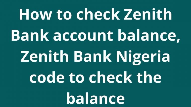 What Is The Code For Checking Zenith Account Balance