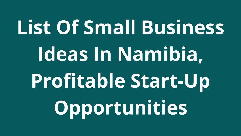 List Of Small Business Ideas In Namibia