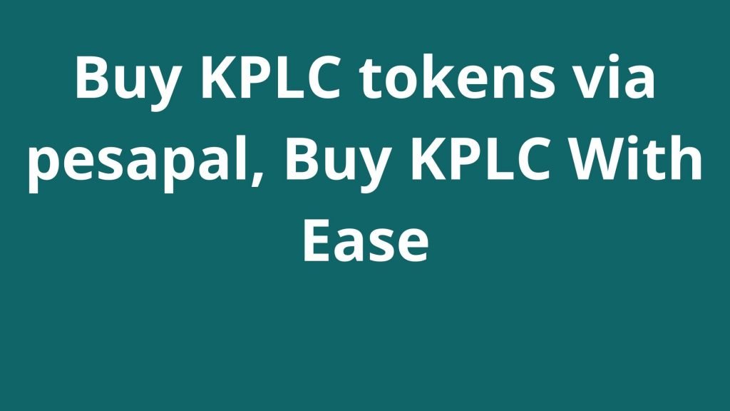 Buy KPLC tokens via pesapal